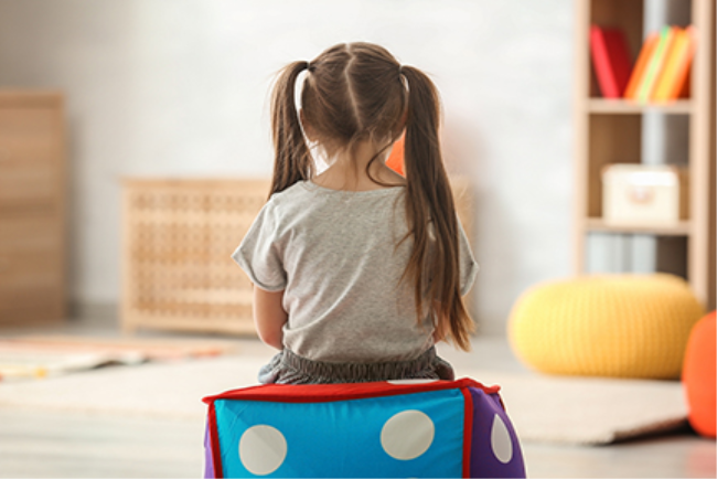 ילדה יושבת לבדה וכועסת אחרי התקף זעם - בעיית התנהגות שכיחה בילדים